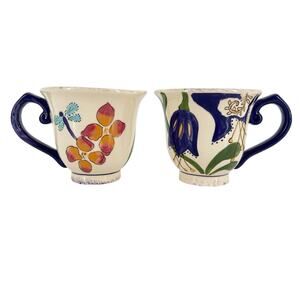 Blue Sky Heather Goldminc dragonfly mugs set of two